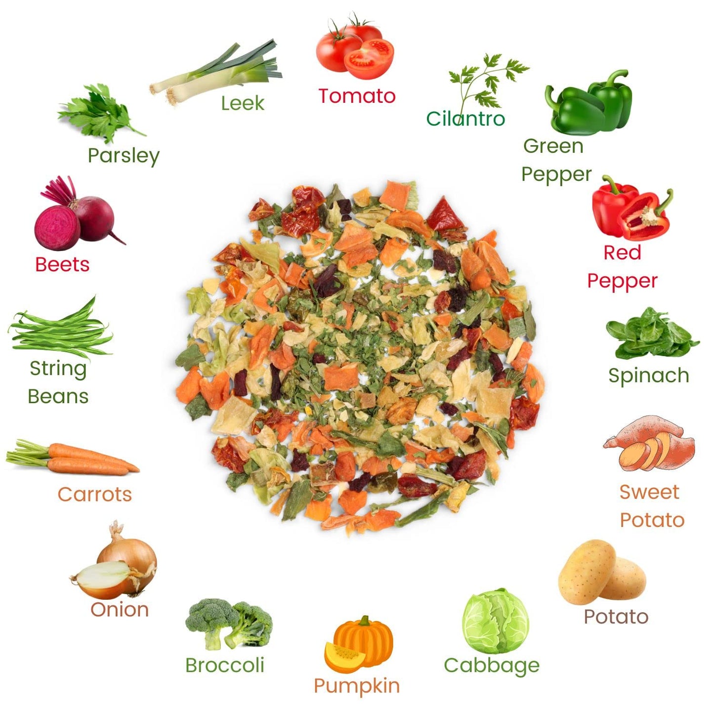 Its Delish Garden Deluxe Vegetable Soup Mix, 24 OZ Jumbo Container, 16 Natural Dehydrated Vegetables, Vegan, Kosher, No MSG