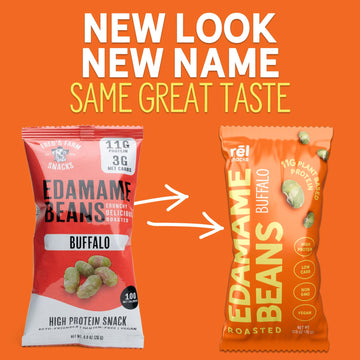 Rel Snacks Buffalo Roasted Edamame - High Protein Low Carb Snack (11g Protein per Serving) - Keto-Friendly, Vegan, Non-GMO - 10-