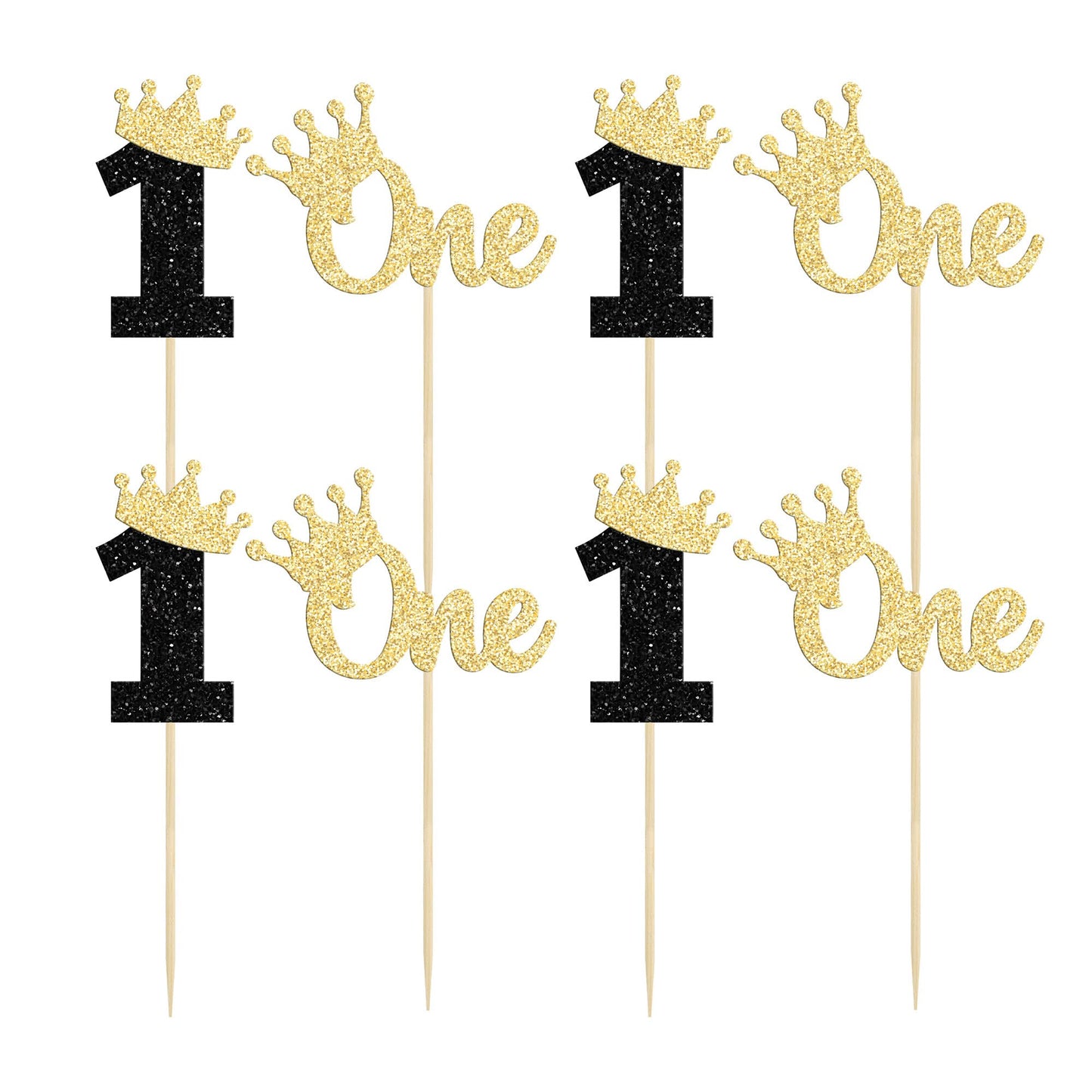 24Pcs One Wild Cupcake Toppers Glitter Crown 1St Birthday Cupcake Picks For Celebrating Kids First Birthday Anniversary Boho The