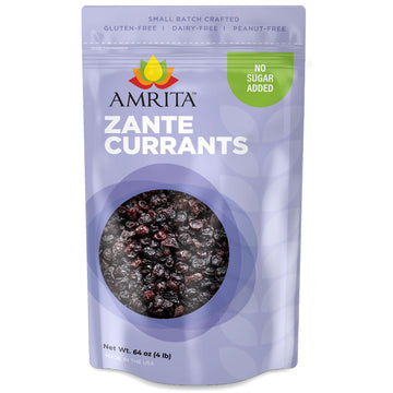 Amrita Zante Black Currant 4 lb | No Added Sugar, Naturally Sweet, Gluten Free Dried Fruit | Packed Fresh in Resealable Bags | D