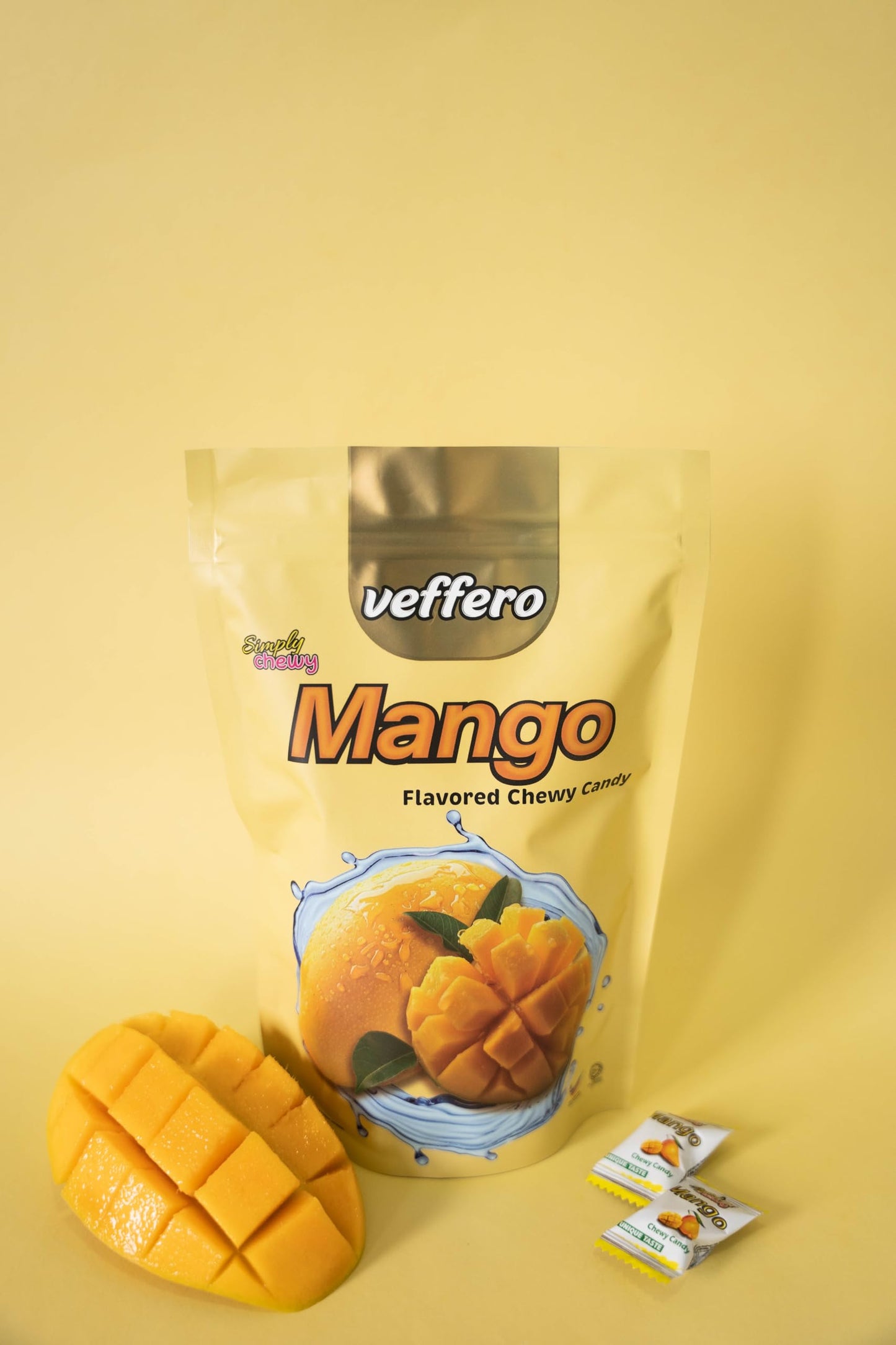 Veffero Simply Chewy mango flavored chewy candy, 192g individually wrapped mango chewy candy (Mango)