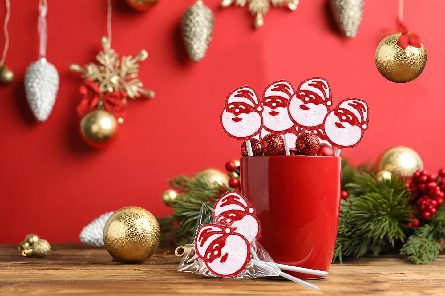 Fruidles Mixed Fruit Flavor Christmas Santa Lollipops, 15g Pops, 1 Pound, Individually Wrapped, Made in Brazil