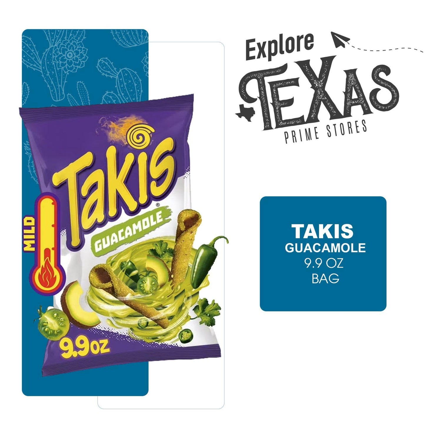 Takis Guacamole Essentials Bundle - 4-Pack Hot Chili Pepper Rolled Tortilla Chips, 9.9 oz Bags, 2.25 oz Each