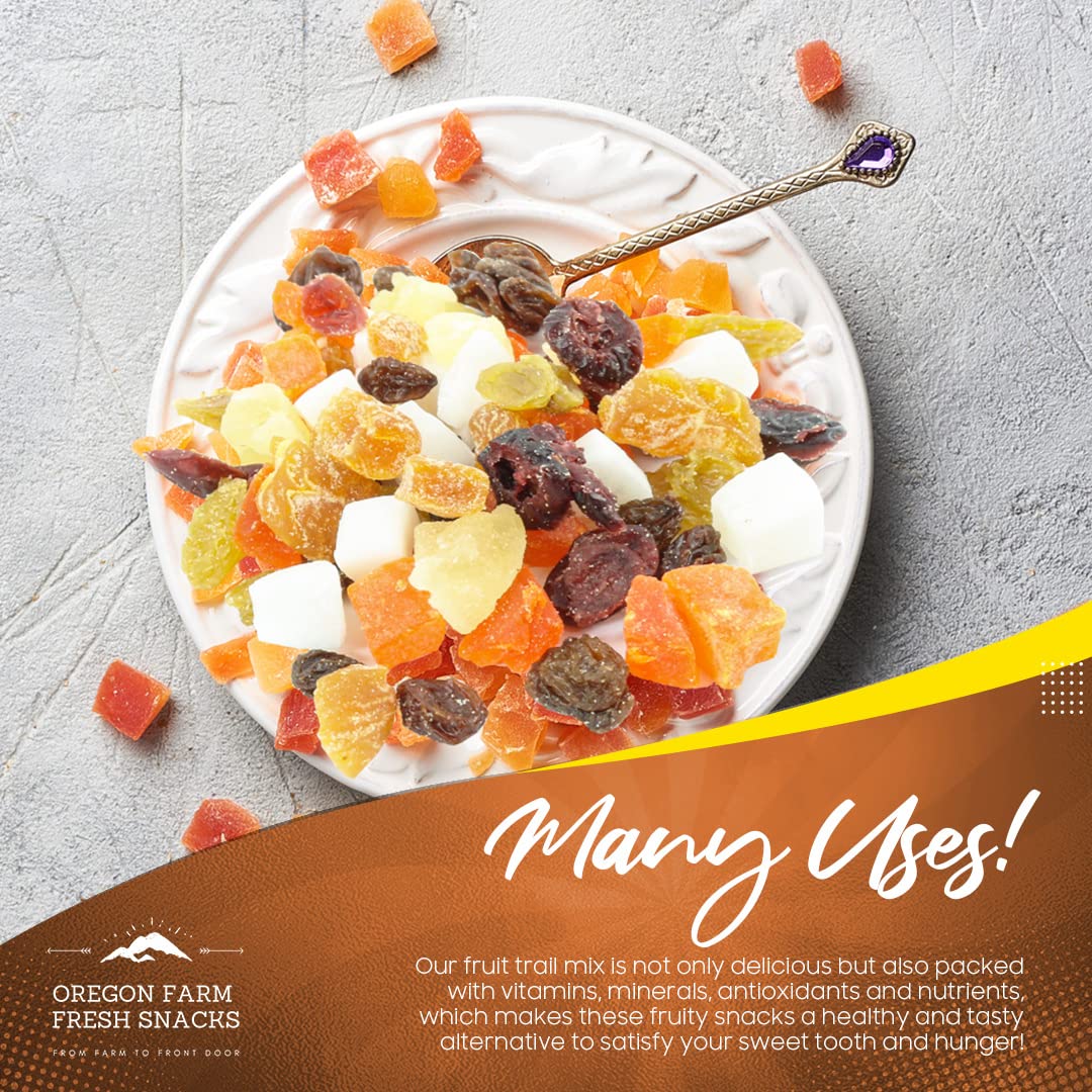Oregon Farm Fresh Snacks Dried Fruit Mix – 24Oz Healthy Snacks - Fresh And Natural Fruit Trail Mix – Mixed Fruit Snacks For Adults And Kids – Ideal For Breakfast, Cakes, Snacks