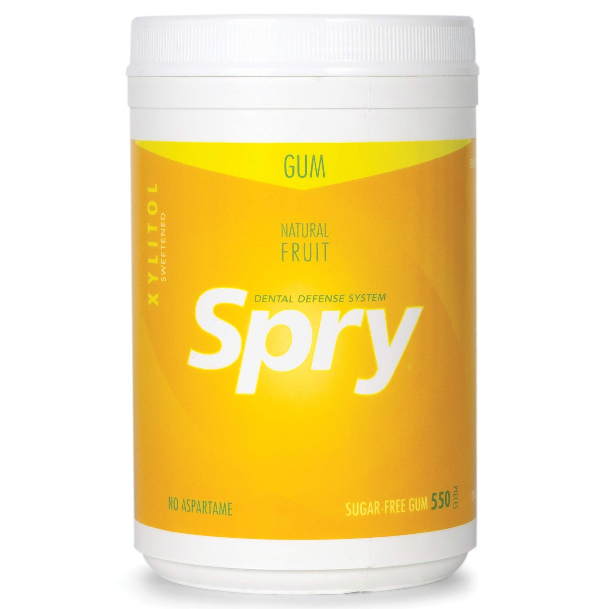 Spry Fresh Natural Xylitol Chewing Gum Dental Defense System Aspartame-Free Sugar Free Gum (Fresh Fruit, 550 Count - Pack Of 1)