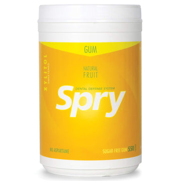 Spry Fresh Natural Xylitol Chewing Gum Dental Defense System Aspartame-Free Sugar Free Gum (Fresh Fruit, 550 Count - Pack Of 1)