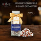 The Wine Savant Scotch spirit-inspired flavor Caramels & Glass Decanter Gift Set - 750 mL, Premium Salted Caramel, Model TWS-DAD-DEC-CARA-SET