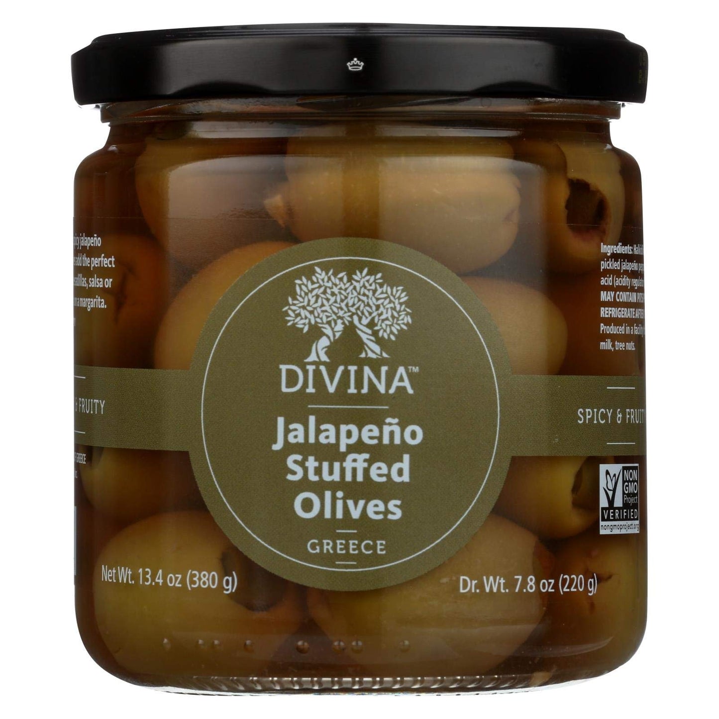Divina Olive Grn Mt Athos Stfd Jlpno, 7.79 Oz