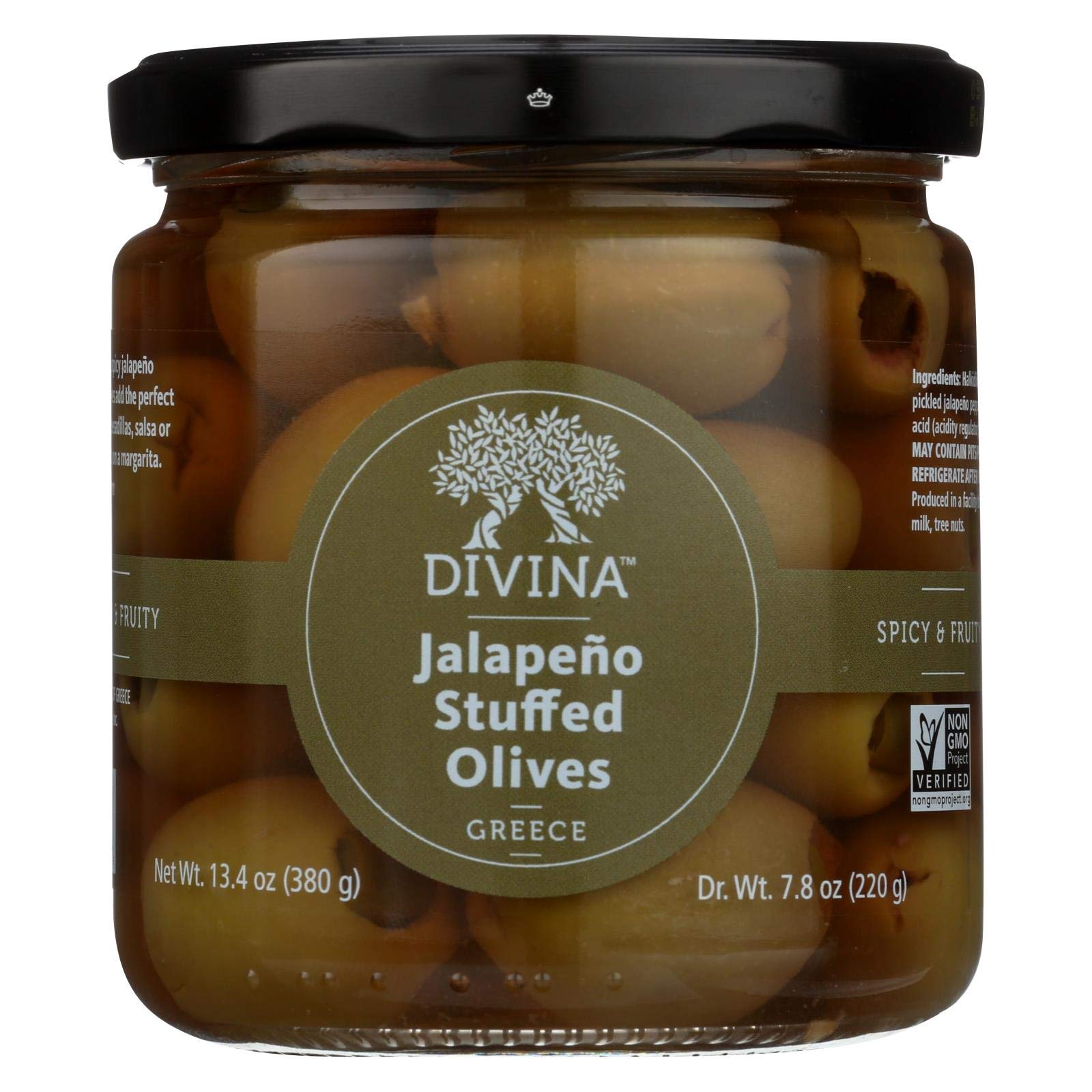 Divina Olive Grn Mt Athos Stfd Jlpno, 7.79 Oz