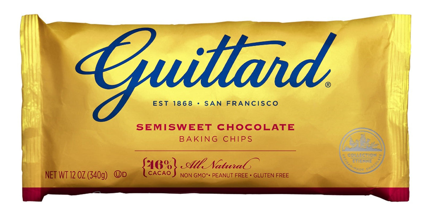 E Guittard Akoma Extra Semi Sweet Chip Fair Trade, 12-Ounce (Pack of 4)