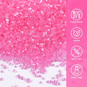 Pink Sprinkles For Cake Decorating, 4.02Oz Pink Sanding Sugar Sprinkles, Edible Glitter Sprinkles For Cupcake Toppers Baking Dri