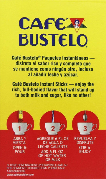 Cafe Bustelo Instant Espresso Coffee Single Serve Packets 6 Count (Pack Of 4)