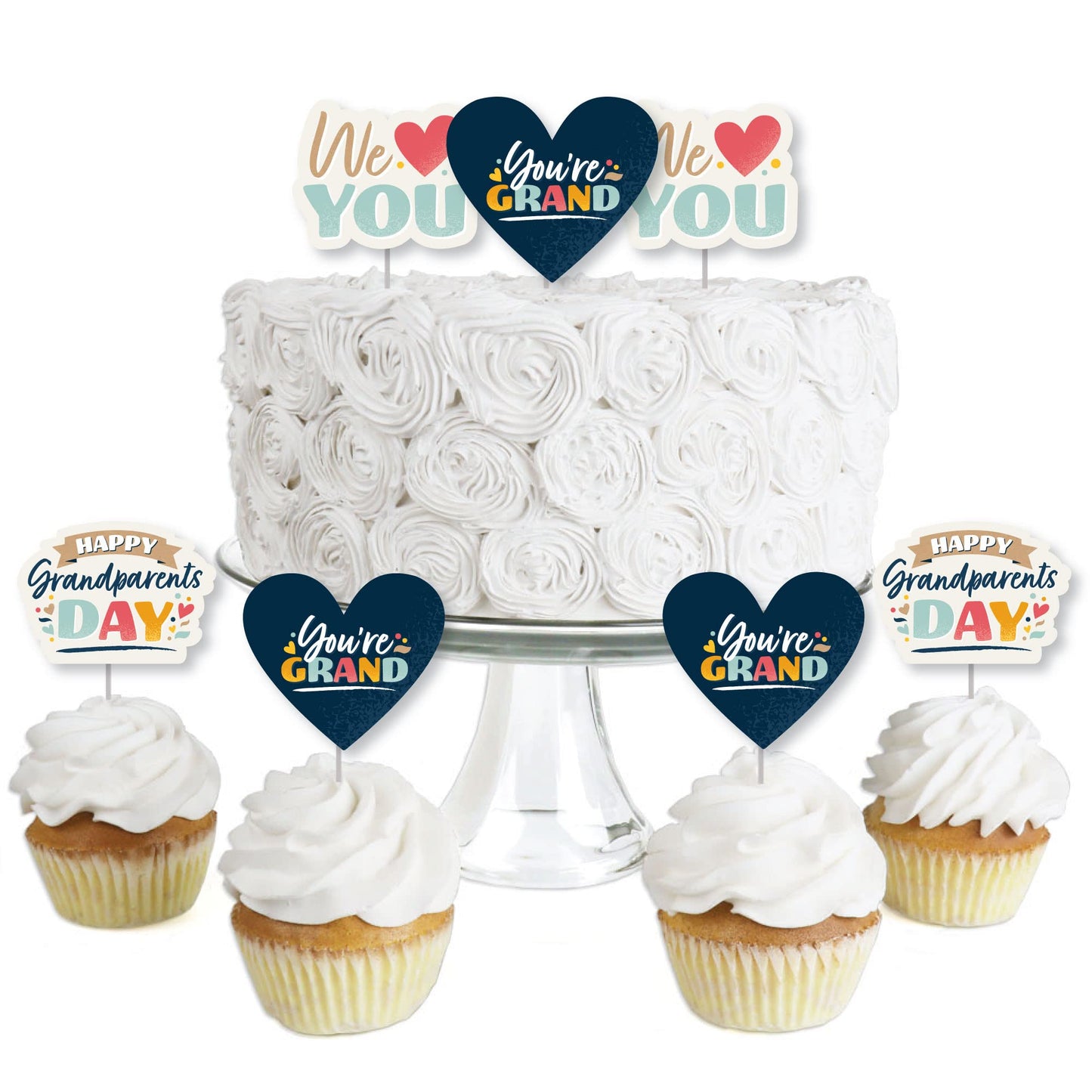 Big Dot of Happiness Dessert Cupcake Toppers, Set of 24, 3.5 inches, Multicolored, Model BD7827dt