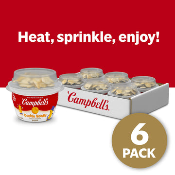 Campbell'S Double Noodle Soup With Original Goldfish Crackers, 7.35 Oz Microwavable Bowl (Case Of 6)