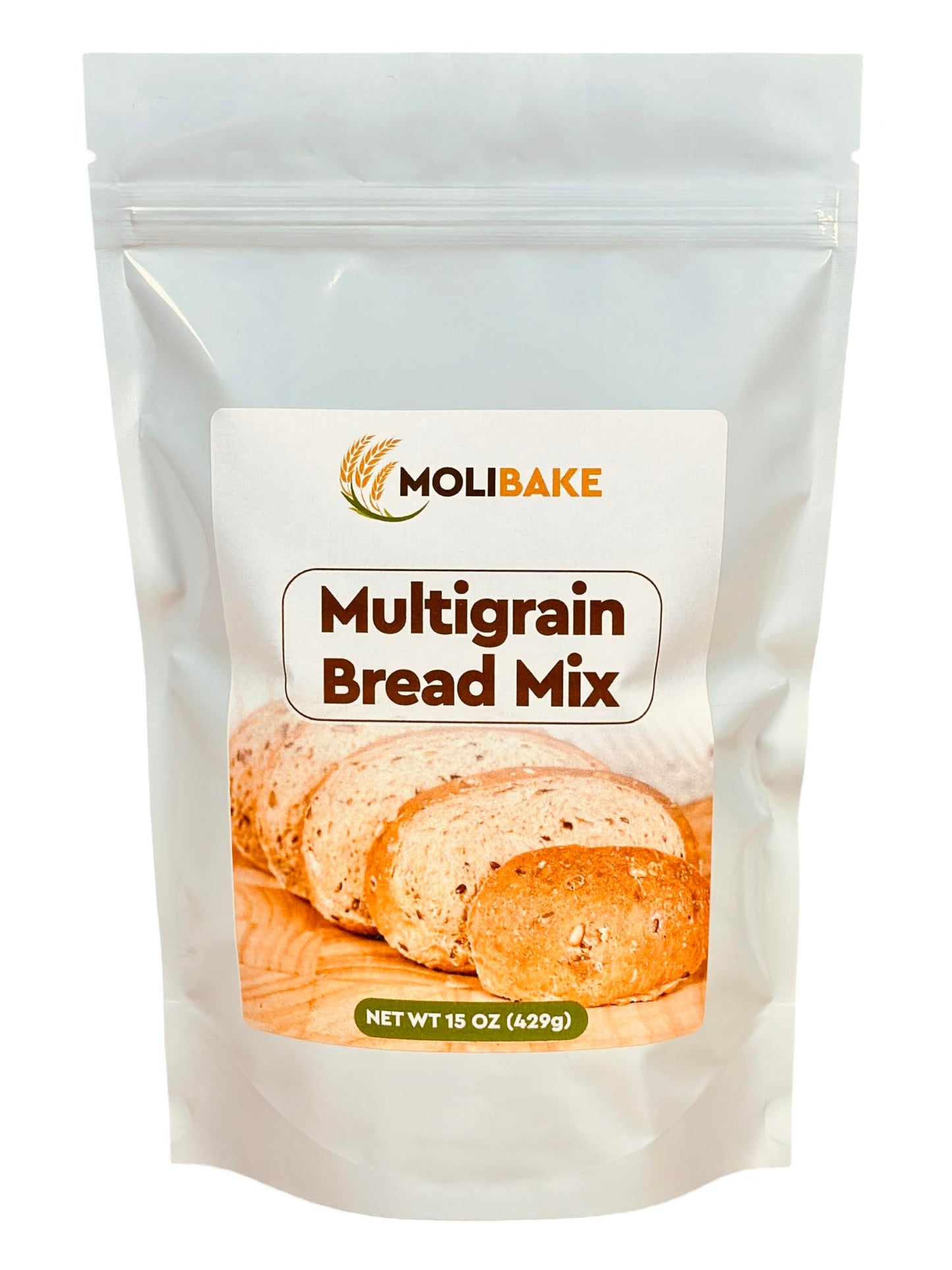 Molibake Multigrain Bread Mix - All-Natural for Bread Machine & Oven - 15 oz Pack