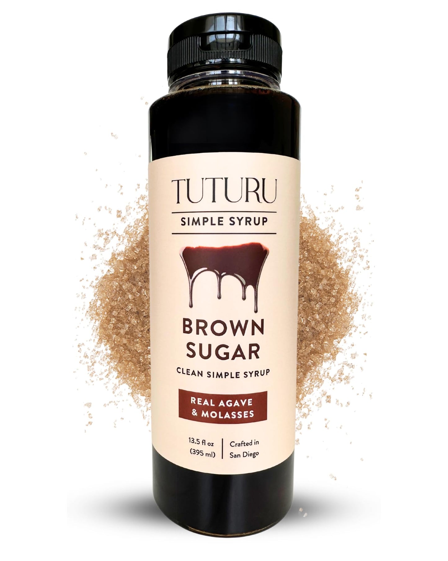 TUTURU Botanical Coffee Brown Sugar Agave Simple Syrup - Sweetened with Raw Agave Nectar, 13.5 Fl Oz