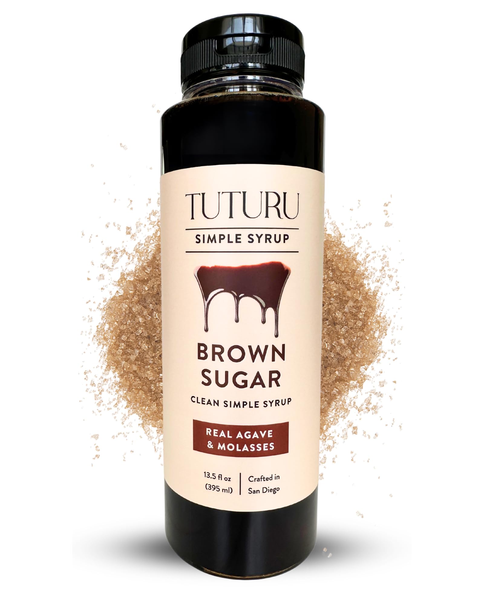 TUTURU Botanical Coffee Brown Sugar Agave Simple Syrup - Sweetened with Raw Agave Nectar, 13.5 Fl Oz