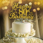 RokAPary 80 Birthday Cake Topper Gold Glitter, Premium Acrylic, Sturdy Double-Sided, Model RCT217