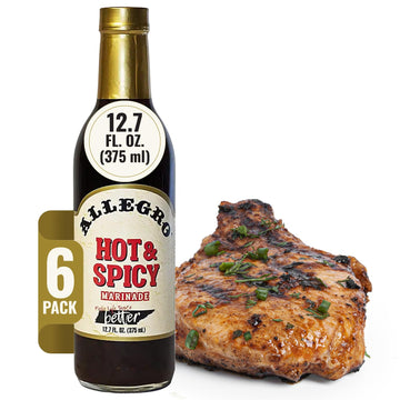 Allegro - The Marinate Everything Marinades | Perfect Marinades For Meat & Veggies | Marinade For Grilling, Roasting & Cooking | Kosher & Gluten Free | 12.7 Oz (Pack Of 6) - Hot & Spicy