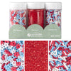 Sweets Indeed Dye Free 4th of July Sprinkles 3-Pack Set - Patriotic Sanding Sugar, Jimmies Mix and Star Sprinkles with No Artifi