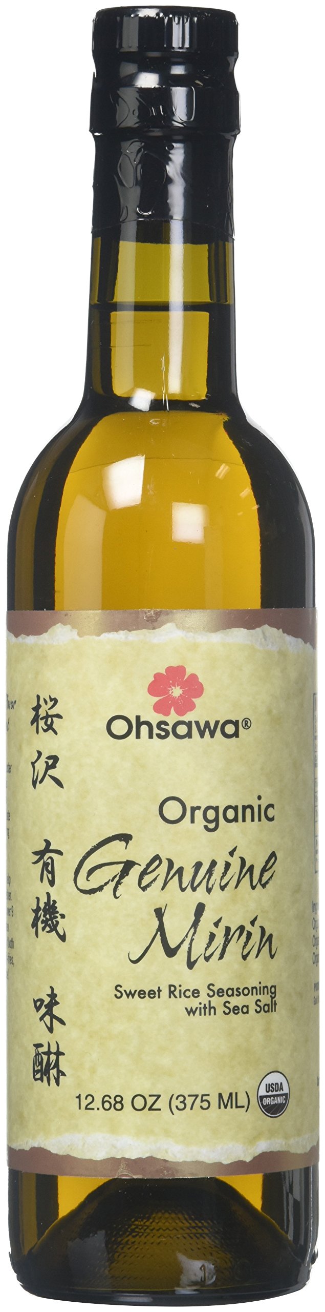 Ohsawa Genuine Mirin  Organic Sweet Rice Seasoning Wine for Traditional Japanese Cuisine  Aged over 9 Months for Umami Flavor -Traditionally Handcrafted  Non-GMO  Gluten Free - 12.68 oz