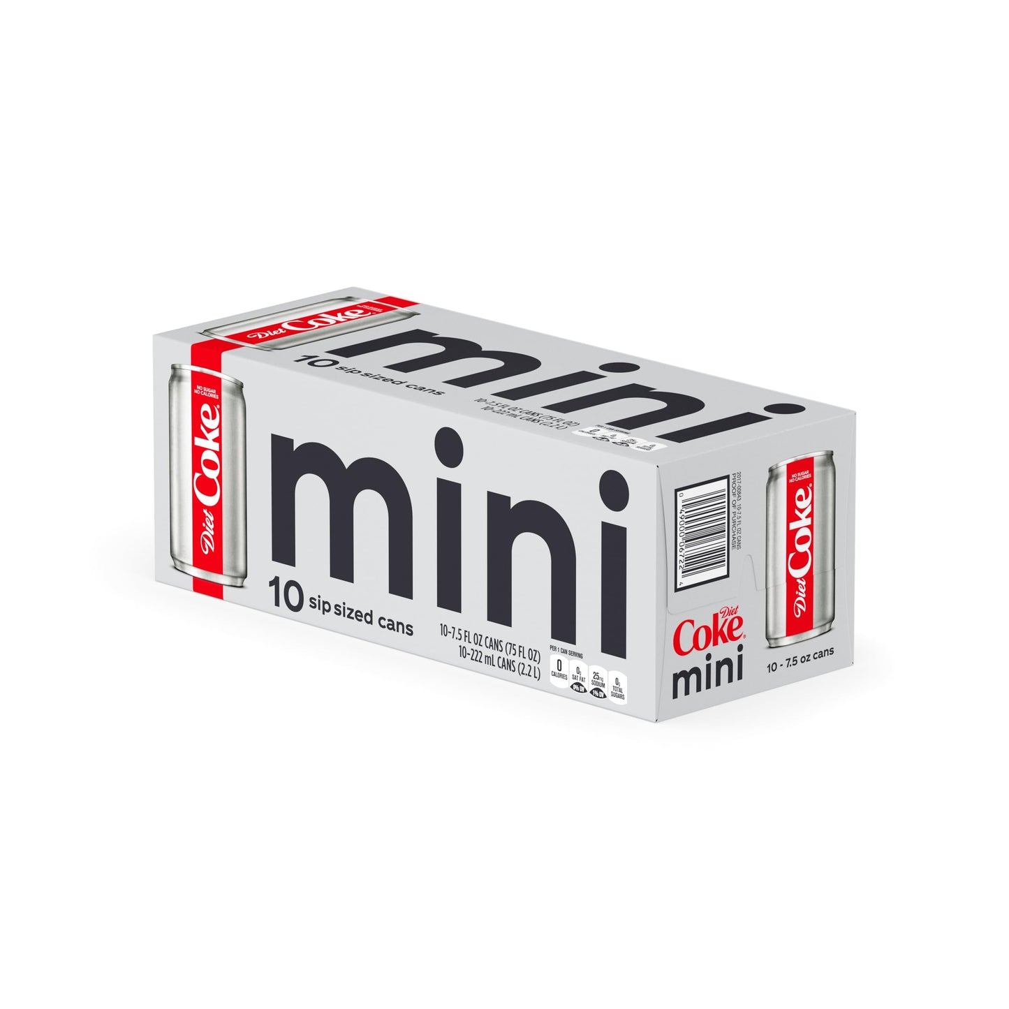 Diet Coke Can, Mini Can Pack of 10, 7.5 fl oz, Model 049000067224