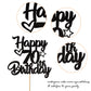 1 Pack Happy 70Th Birthday Cake Topper Glitter Heart Star 70 Fabulous Cake Pick Birthday Sign Cake Decorations For Children 70Th
