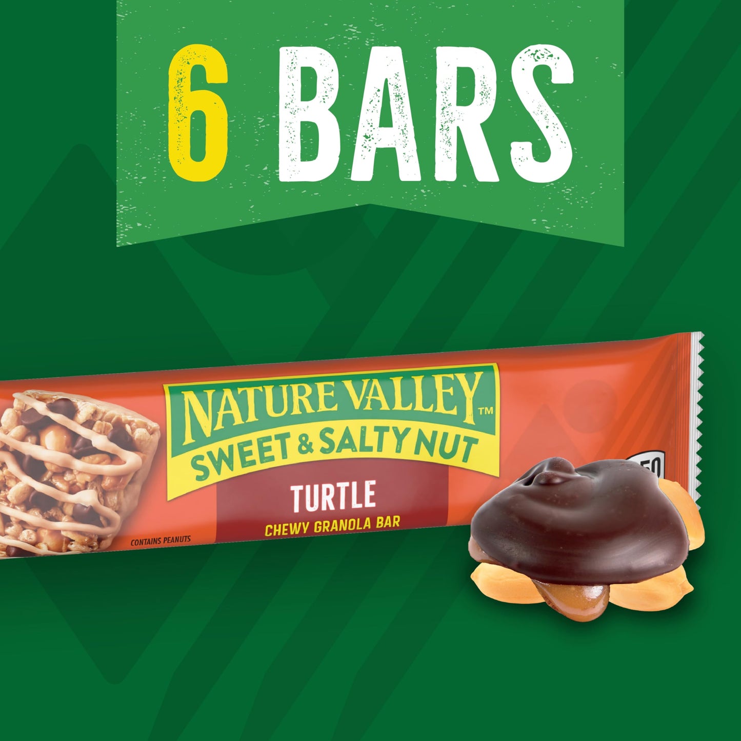 Nature Valley Granola Bars, Sweet and Salty Nut, Turtle Flavor, 6 Count, 7.2 oz