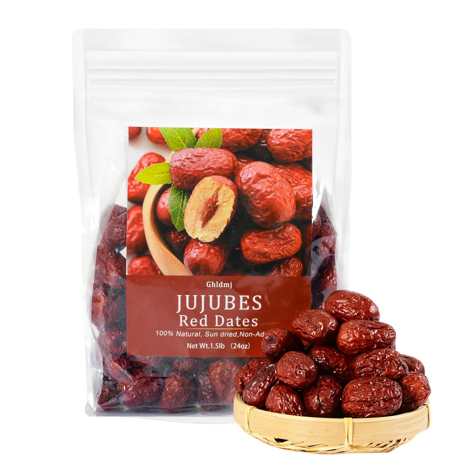 Top-Grade Jujube Dates Red Dates Organic1.5Lb(680G) Selected 100% Natural Dried Dates Perfect For Snacking Brewing Tea Dessert  Baking Cooking Etc.Rich In Vitamins Improve Sleep  Health Snack
