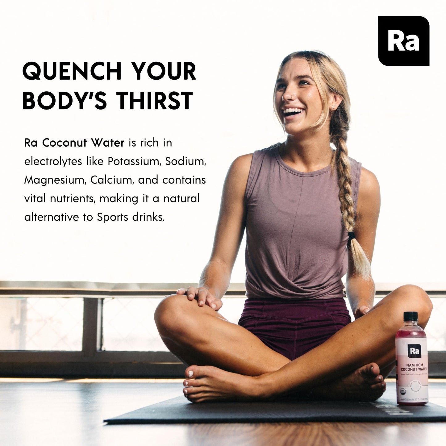 RA Organic Coconut Water, 100% Pure Thai Nam Hom, No Added Sugar, 16 Fl Oz (Pack of 12) - Electrolytes, Magnesium & Potassium