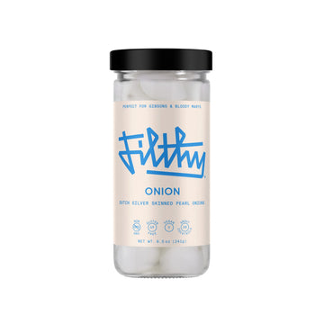 Filthy Food Premium Dutch Silver-Skinned Pearl Onions for Cocktails, 8.5 Oz Jar, 20 Onions