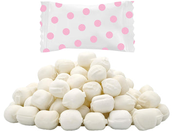 Fruidles Big Dots Buttermints, After Dinner Mints, Fat-Free, Kosher Certified, Individually Wrapped (Pastel Pink, 110 Pieces)