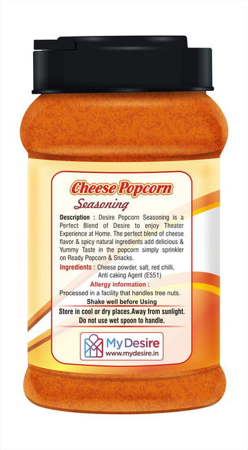Desire Cheese Popcorn Seasoning Powder 400 Gram [For Popcorn Seasoning, Nachos, Pasta, Pizza, Sprinkle On French Fries]