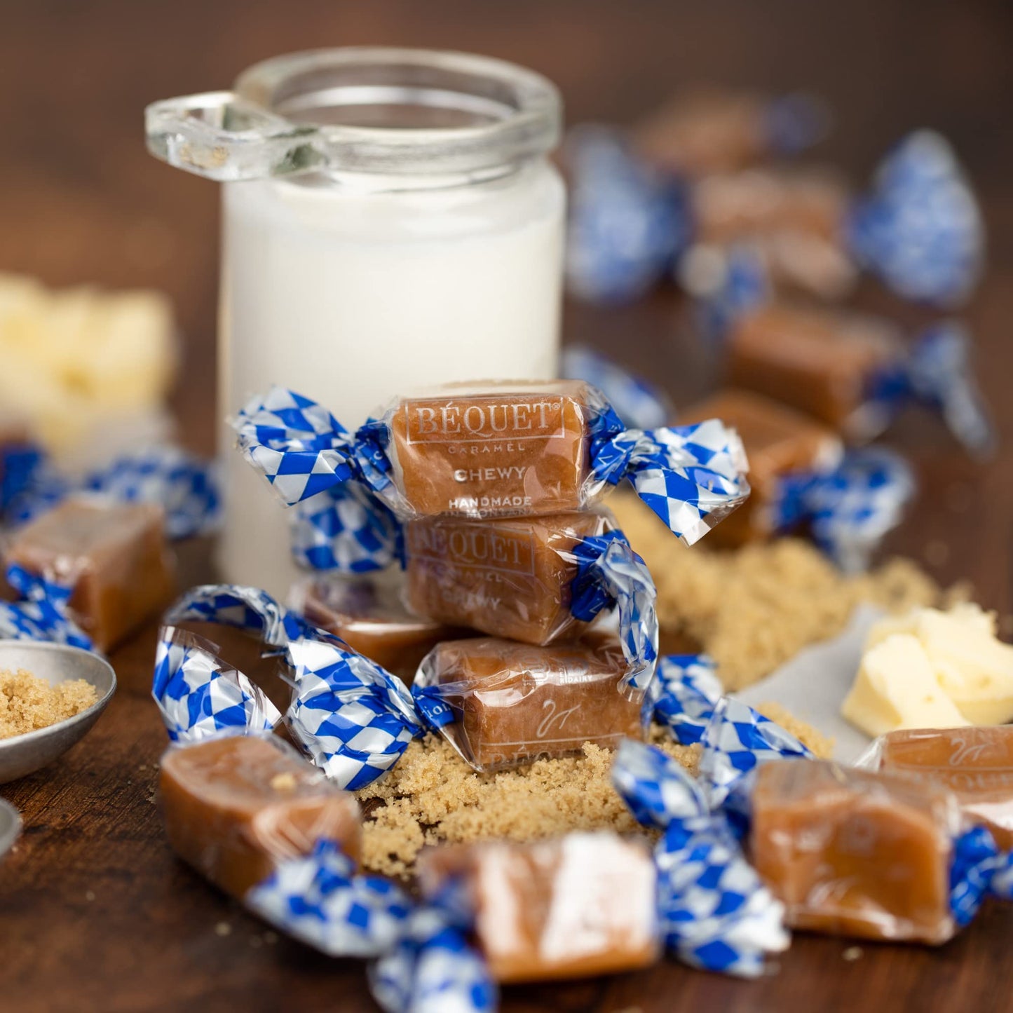 Béquet Gourmet Chewy Caramel Candy - Gluten Free & Kosher - 8 oz Gift Bag