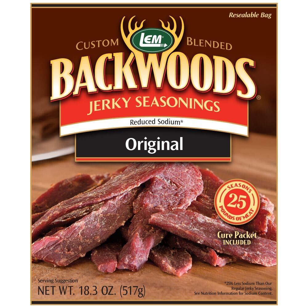 Lem Products Backwoods Reduced Sodium Original Jerky Seasoning, Ideal For Wild Game And Domestic Meat, Seasons Up To 25 Pounds O