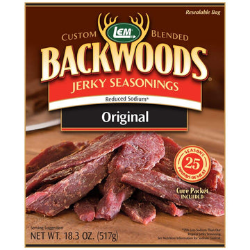 Lem Products Backwoods Reduced Sodium Original Jerky Seasoning, Ideal For Wild Game And Domestic Meat, Seasons Up To 25 Pounds O