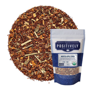 Organic Positively Tea Company Winter Apple Cider Rooibos Tea Loose Leaf 4 Ounce