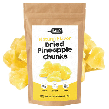 Ian'S Dried Pineapple Chunks (2Lb) Sweetened With Natural Cane Sugar - Dehydrated Pineapple Chunks, Candied Pineapple, Dried Fru