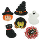 Global Sugar Art Halloween Edible Decorations - 48 Royal Icing Toppers, 1 Square, Black, Hand-Piped, Individually Wrapped