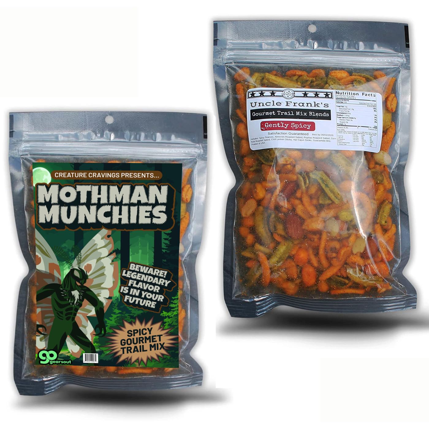 Mothman Munchies Gourmet Trail Mix for Scary Movie Lovers Halloween Basket Ideas for Men Weird Cryptid Stocking Stuffers Spicy S