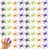 GXXMEI 124 Pieces Spider Rings Plastic Cupcake Topper Halloween Party Favors (Multicolor)
