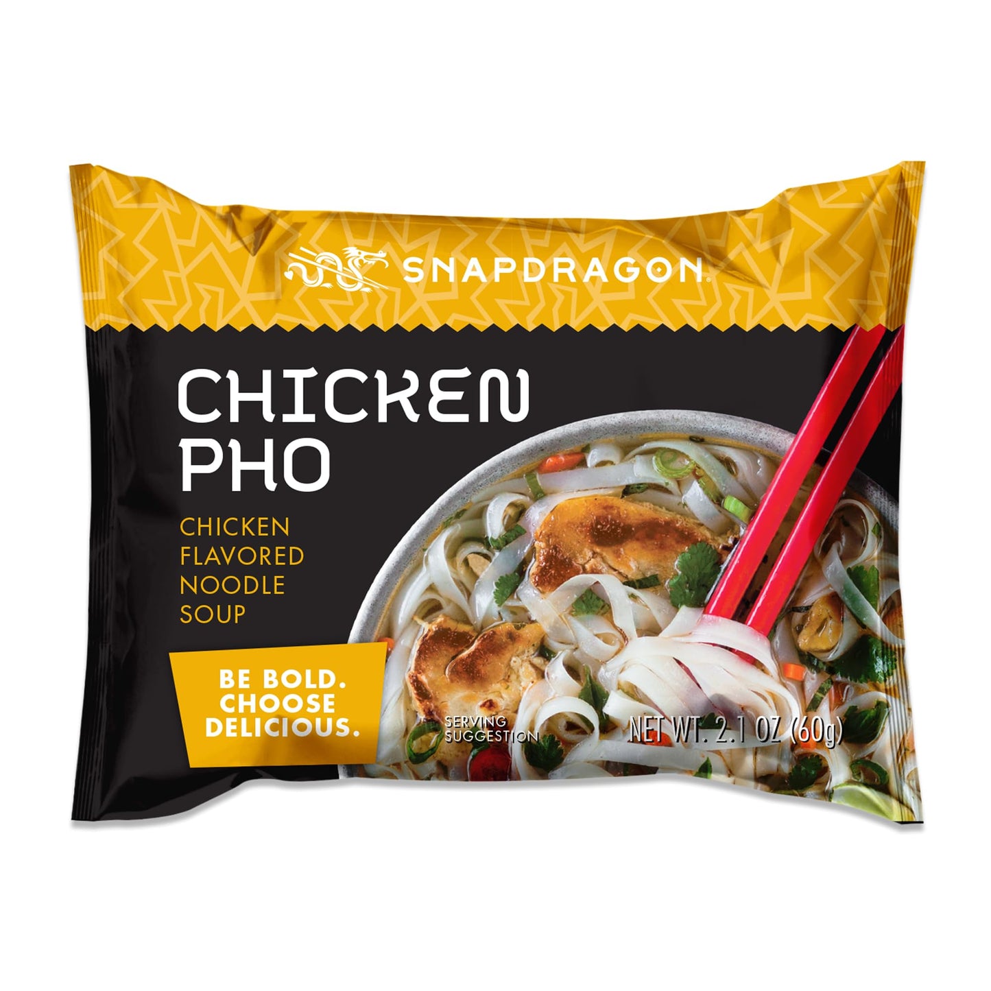 Snapdragon Chicken Pho Instant Noodle Packets 4-Pack | Rich Chicken Flavored Broth With Rice Noodles, Gluten Free, No Artificial