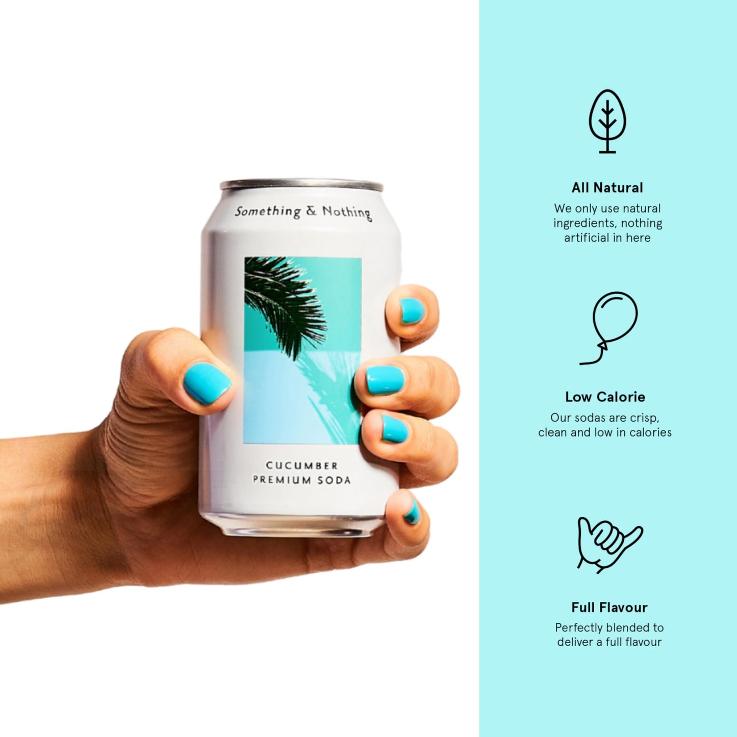 Something & Nothing Sparkling Water - Flavoured, Vegan, Low Calorie, 350ml Cans, Pack of 12, G  & Lemon Juice, Cucumber