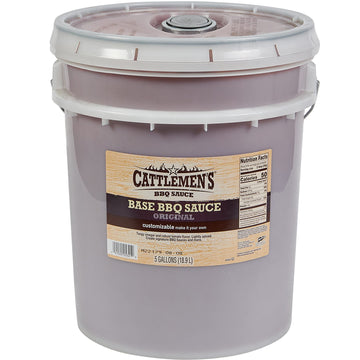 Cattlemens Original Base BBQ Sauce, 5 gal - One 5 Gallon Pail of Bulk Customizable Barbecue Sauce Base for Chefs, Ideal for Rib