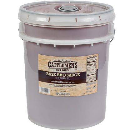 Cattlemens Original Base BBQ Sauce, 5 gal - One 5 Gallon Pail of Bulk Customizable Barbecue Sauce Base for Chefs, Ideal for Rib