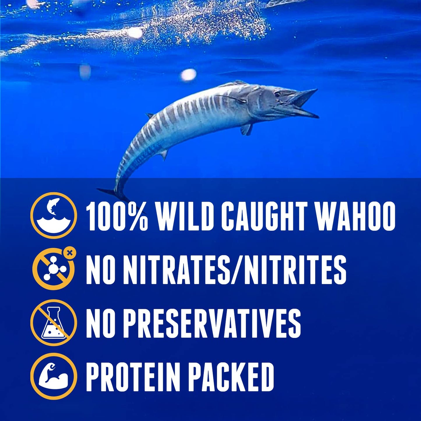 Smokin Hickory O.G Wahoo Ono Fish Jerky - Organic, Gourmet Smoked Fish Strips, Rich In Omega-3 & Protein, Low-Calorie, Low Sodium & Sugar - Smoky Umami Flavor - 2Oz Bag