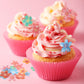 314 Pieces Flowers Cupcake Toppers Wedding Cake Wafer Flowers Cupcake Toppers Birthday Party Food Decoration Mixed Size And Colo