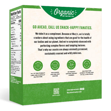 Marys Gone Crackers Super Seed Crackers, Basil & Garlic, 4 Ounce (Pack of 6), Organic Plant Based Protein, Gluten Free