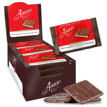 Asher's Chocolates, Chocolate Covered Grahams, Gourmet Sweet and Salty Candy, Individually Wrapped Snack, Family Owned Since 189