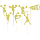 Gyufise 28 Pack Cheerleader Cupcake Toppers Gold Glitter Cheerleading Gymnastics Cupcake Picks Cheer Team Cake Decorations Gymna